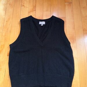 J. Crew Black Cashmere V-Neck Sweater